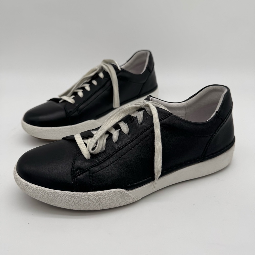 Josef Seibel Claire 01 Black Leather Lace Up Lo Sneaker Size 41/10-10.5
